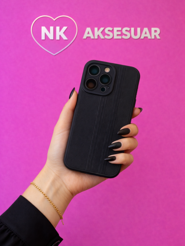 iPhone 15Pro Kadife Kılıf-Siyah Renk