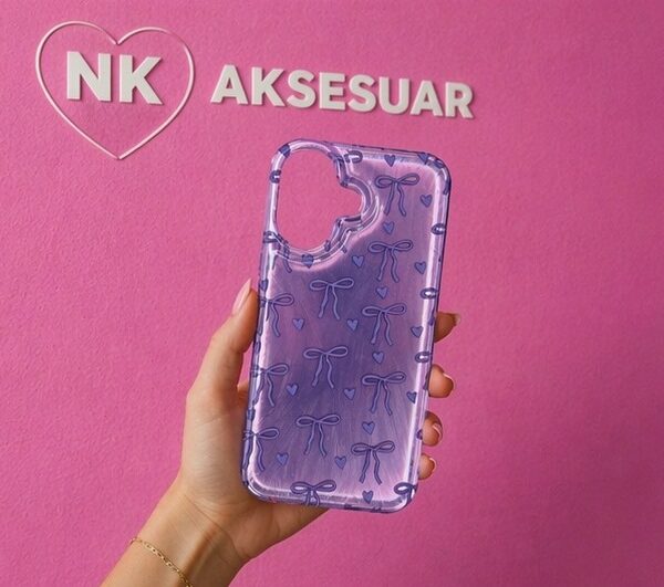 iPhone 17 Fiyonklu Mor Kılıf