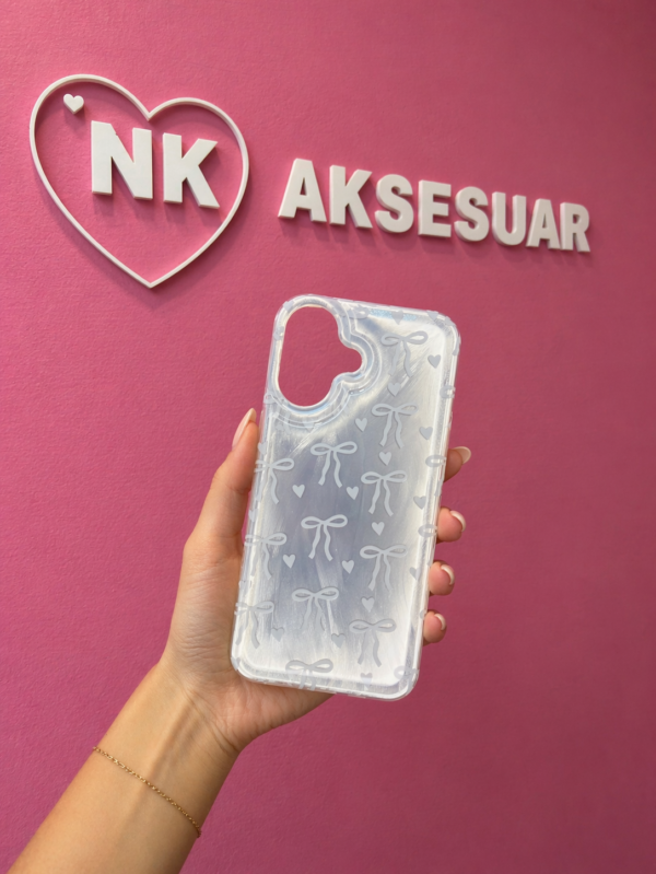 iPhone 17 Fiyonklu Gri Kılıf
