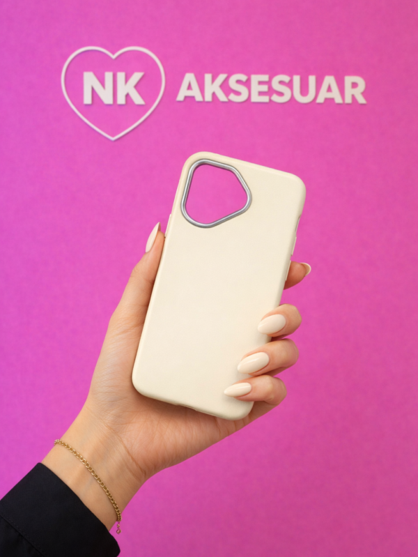 iP16 GUESS Kamera Çıkıntılı Beyaz Renk Kılıf