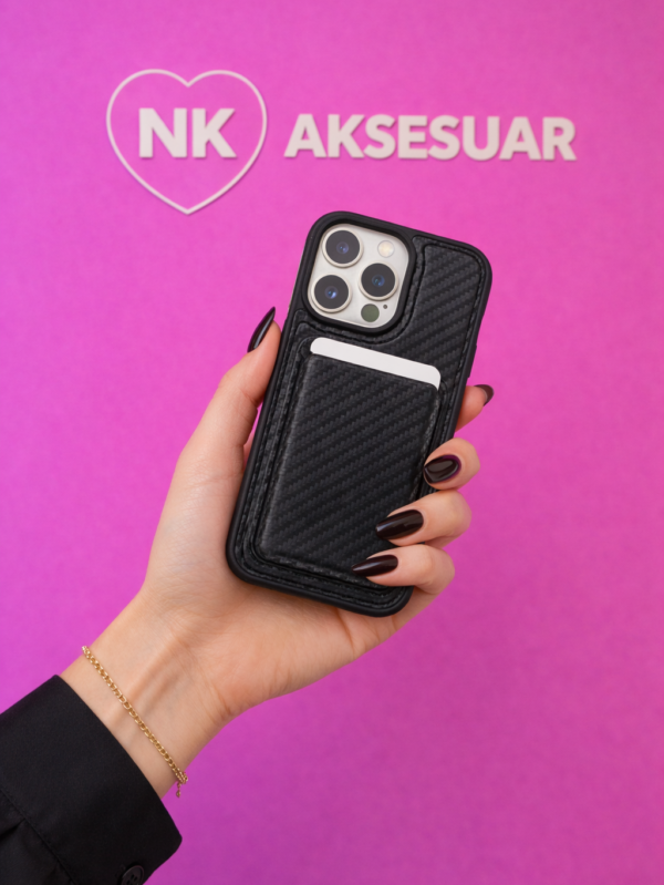 iPhone 16 Pro Cüzdanlı Magcase – Siyah Renk