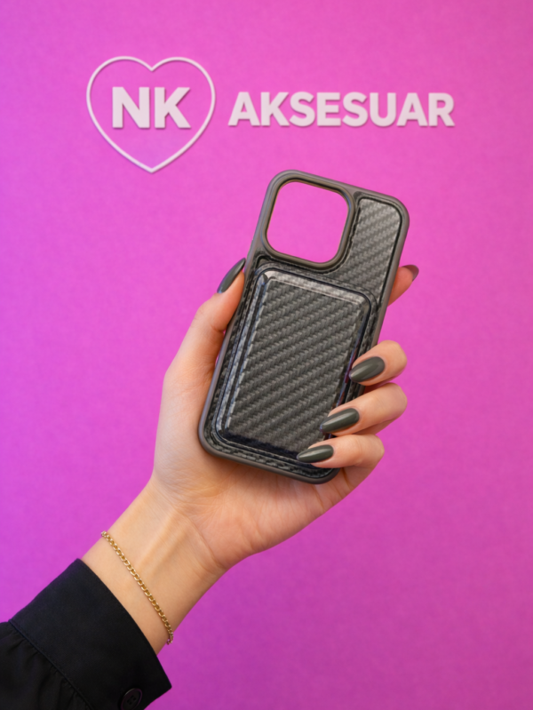 iPhone 16 Pro Cüzdanlı Magcase –Natural Titanium Renk